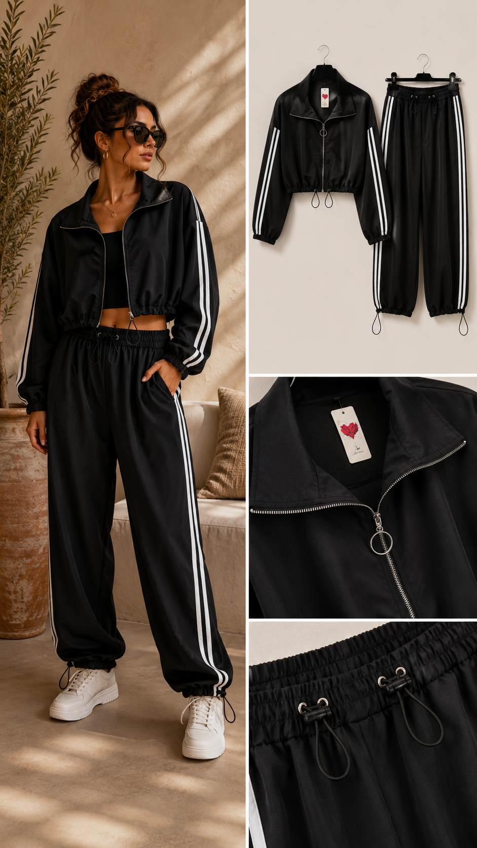 Aimee sportief comfy pak zwart