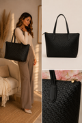 Lieve zwarte hand tas lederlook