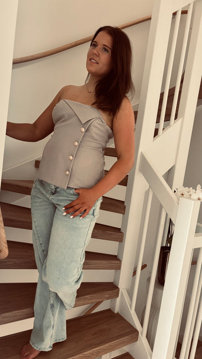 Bandeau Button Top | Taupe