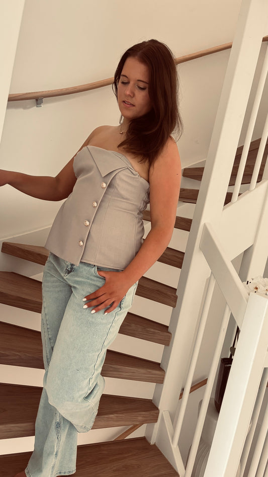Bandeau Button Top | Taupe