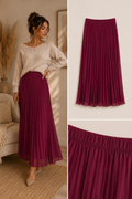 Bordeaux plisse rok