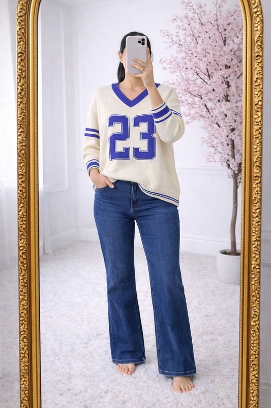 Number 23 knit sweater - Wit
