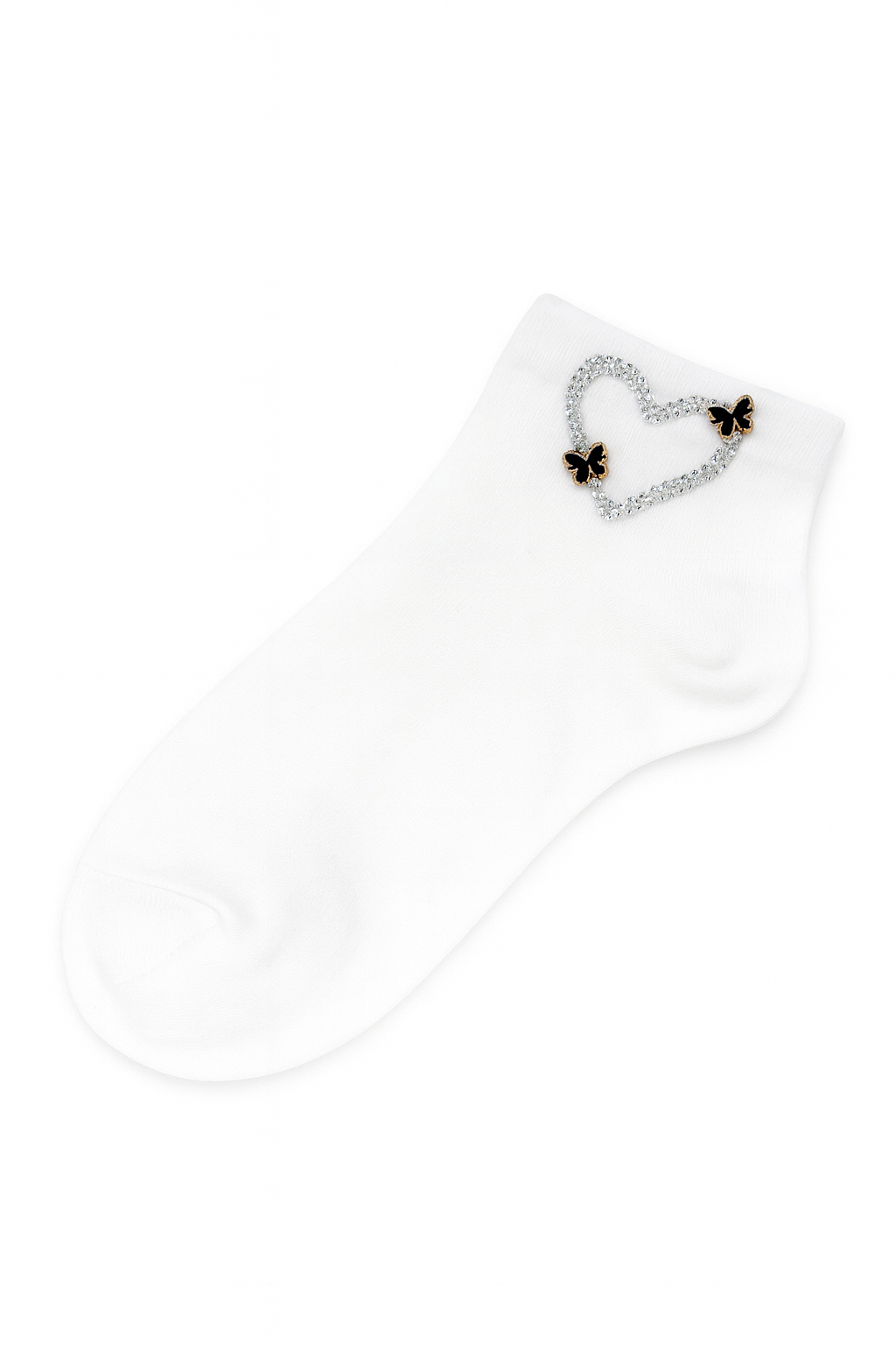 ✨ White Butterfly Heart Socks – Soft, Sweet & Sparkly ✨