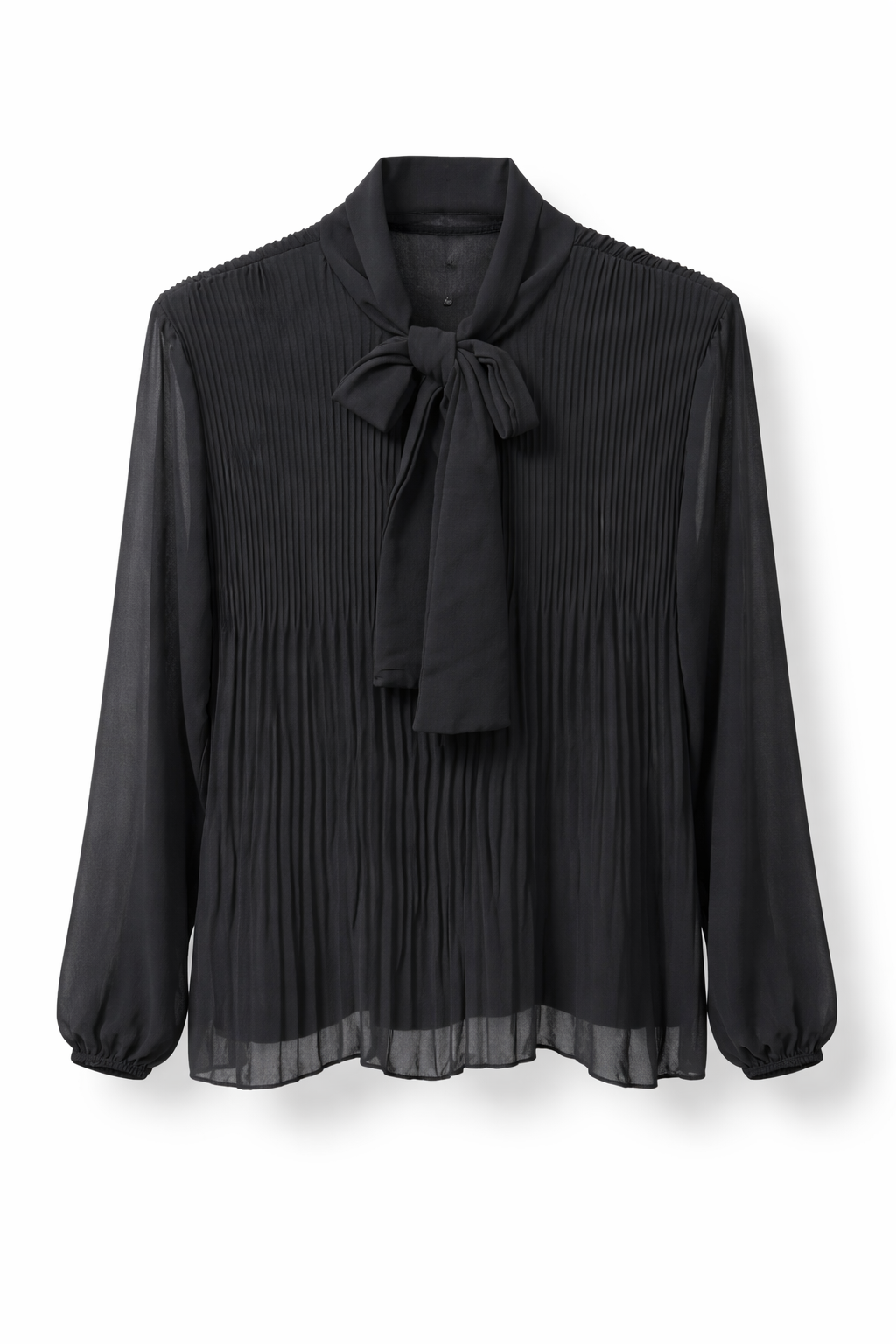 Plisse top zwart
