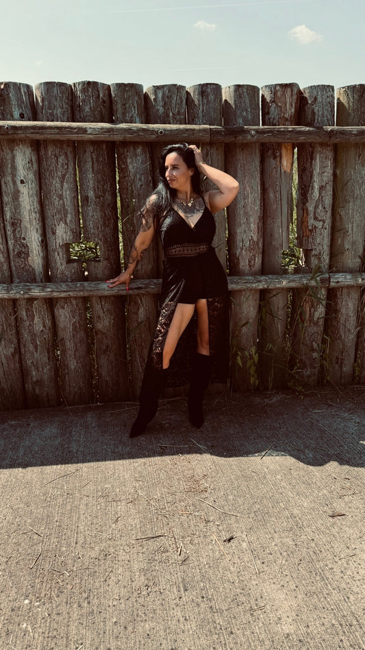 Lace Playsuit | Zwart