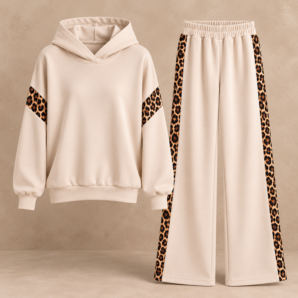Sammy cheetah jogging set beige