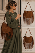 Faye BOHO franje tas camel