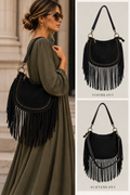 Faye BOHO franje tas zwart