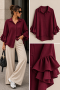 Yara Blouse trompet mouw bordeaux
