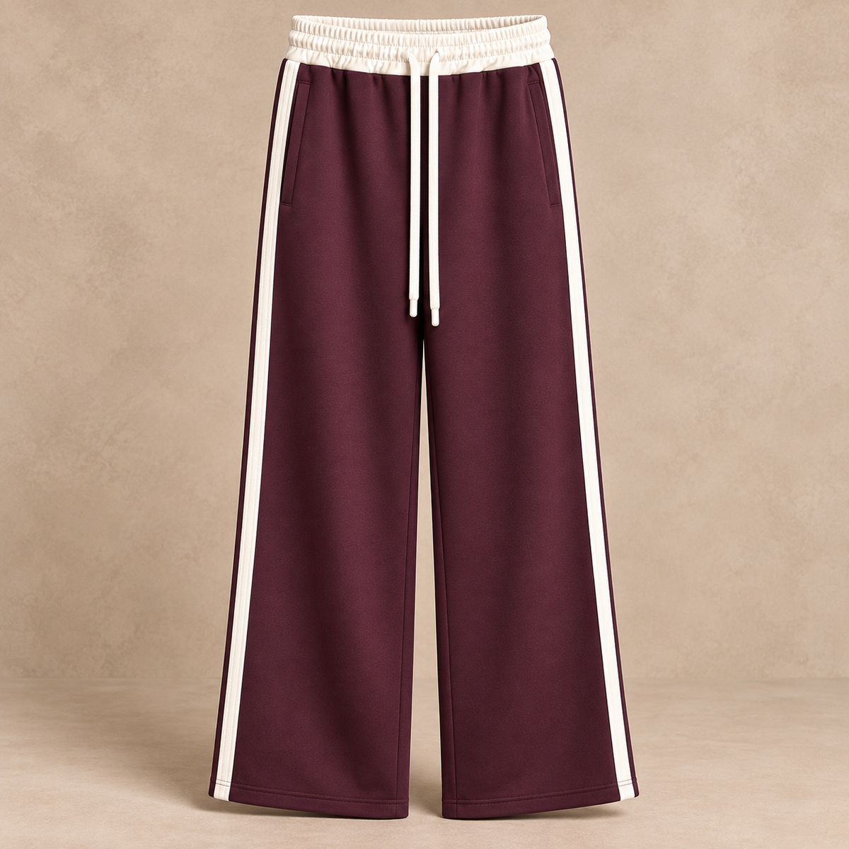 Jilly jogging broek strepen aubergine