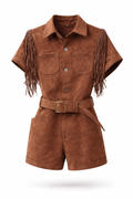 Dakota Fringe Playsuit bruin