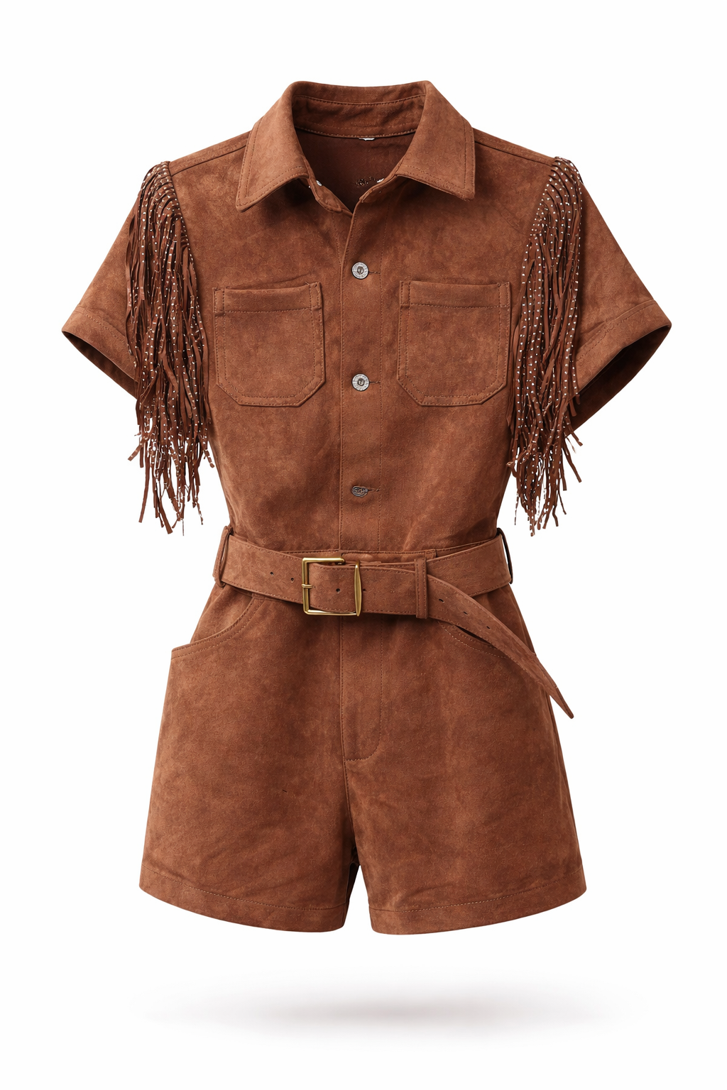 Dakota Fringe Playsuit bruin