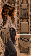 Jade Franje suèdine telefoontas beige