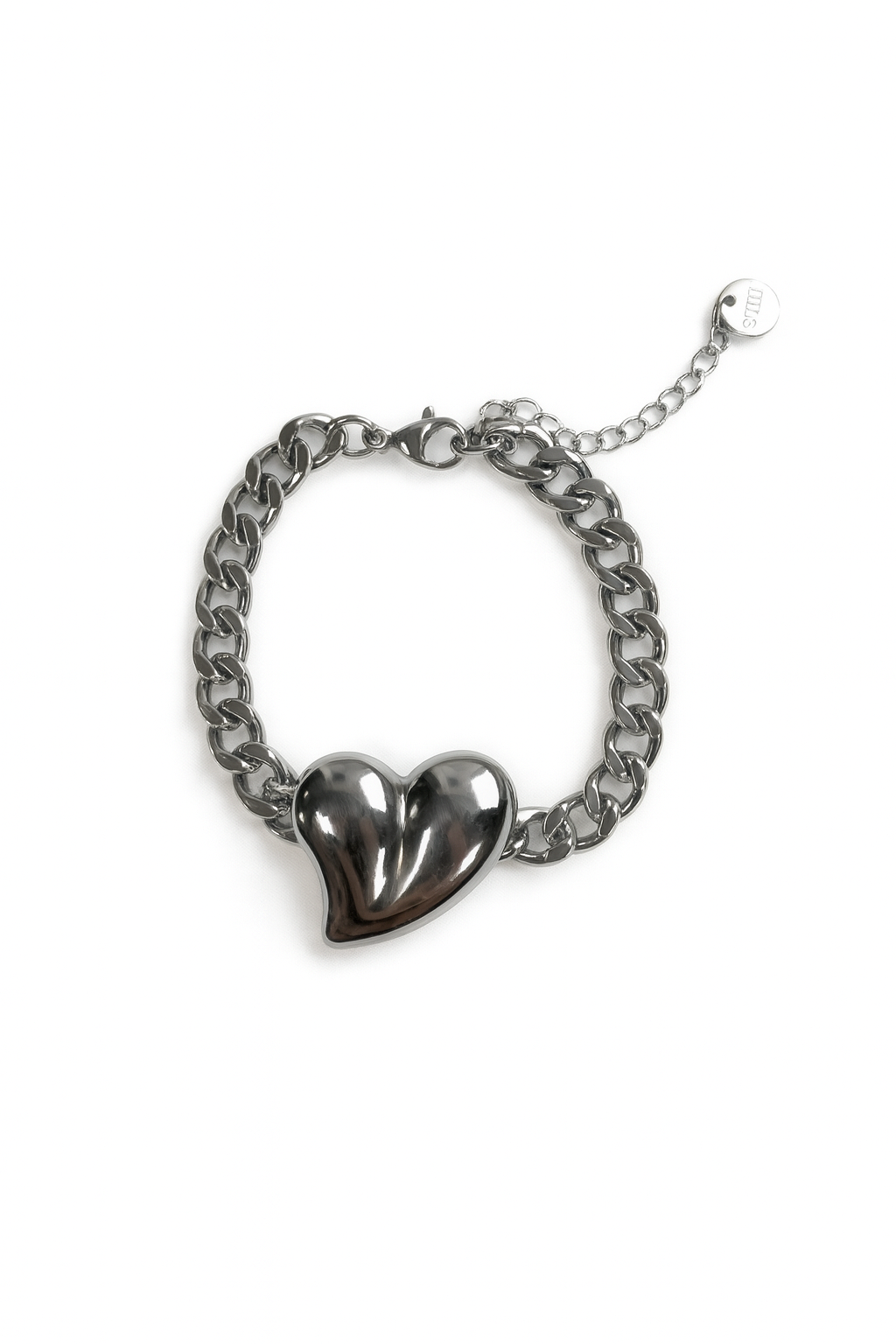 Bedel Armband Hart GROOT Zilver