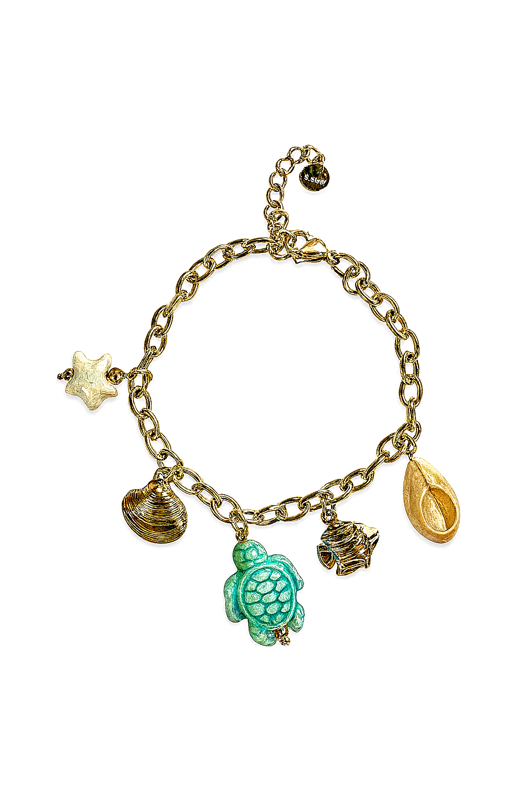 Zee Schildpad Bedel Armband Goud