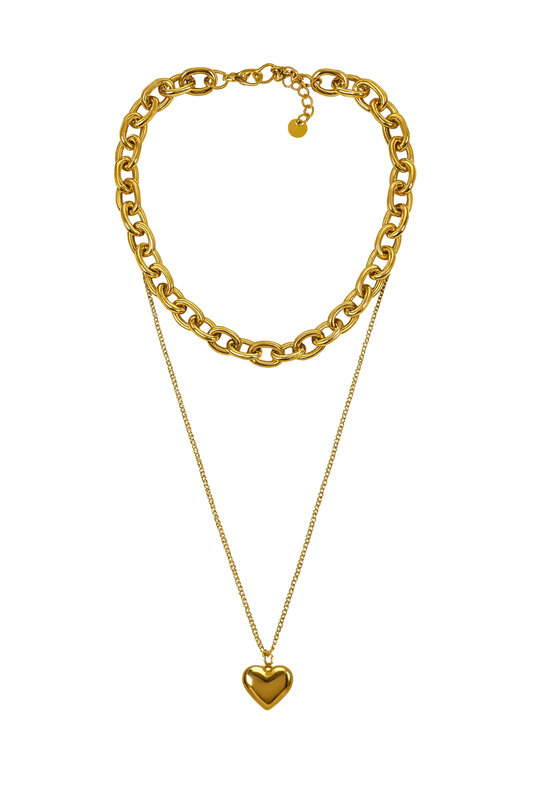 Ketting Dubbel Hart Goud