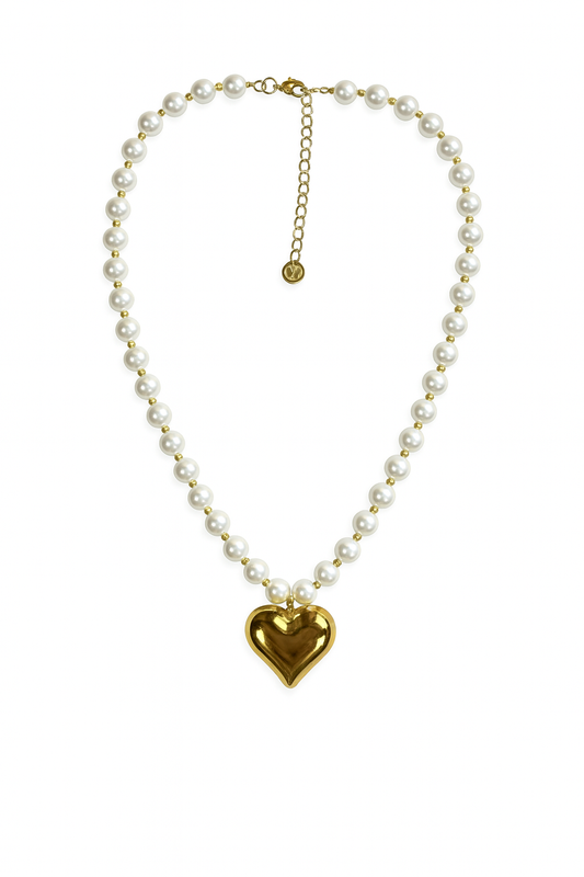 Parelketting met Gouden Hart