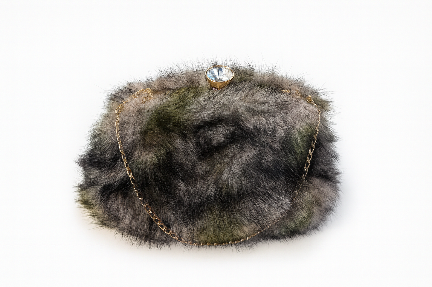 ✨Exclusive Diamond Fake Fur Grey/Green✨