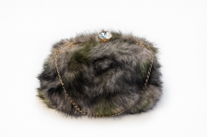 ✨Exclusive Diamond Fake Fur Grey/Green✨