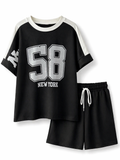 Zwarte Jersey Short Set