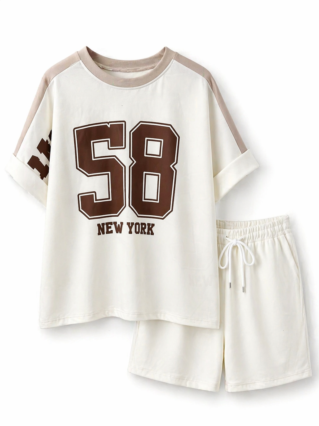 taupe Jersey Short Set