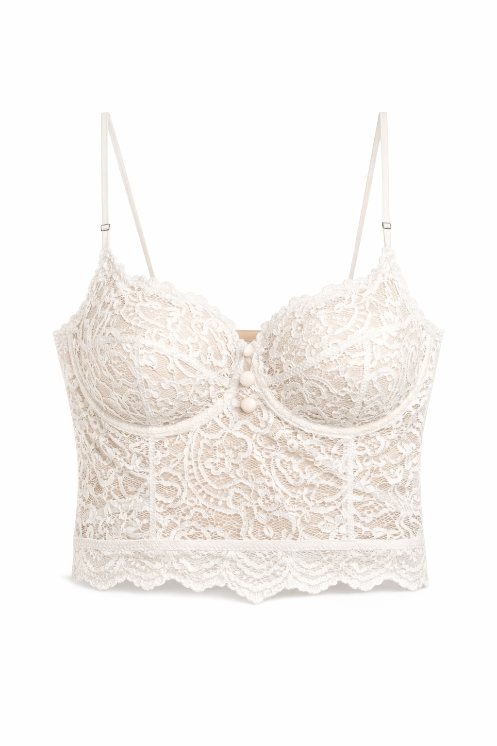Ivory Lace Corset Top White