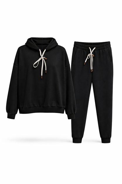 Zwart- touwtjes comfy pak