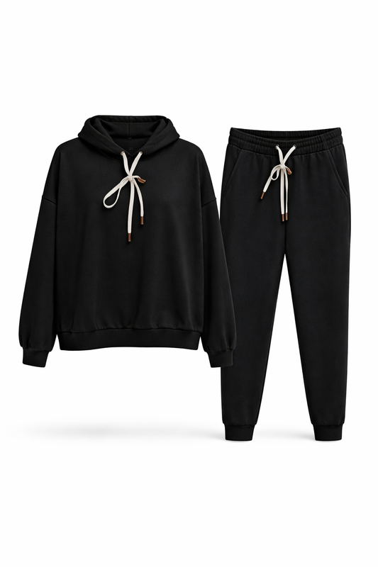 Zwart- touwtjes comfy pak