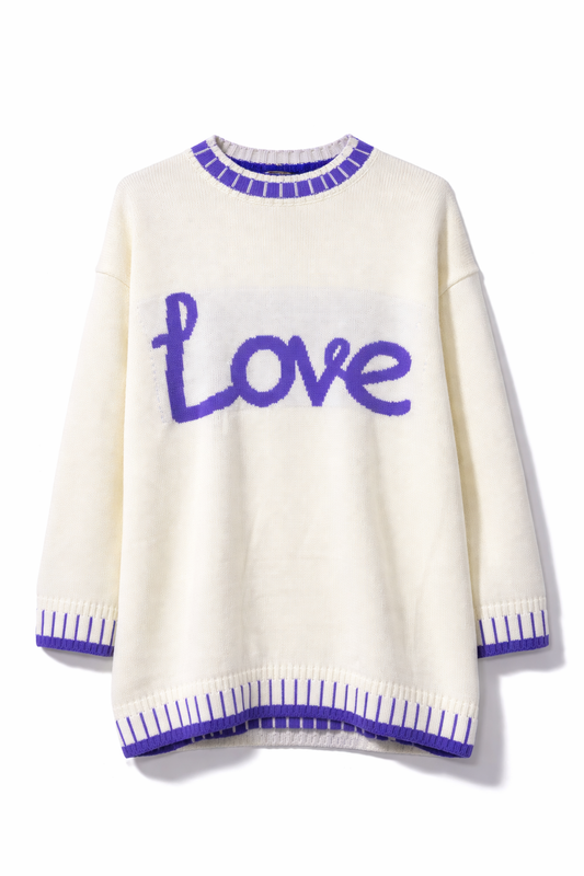 Love knit sweater - wit