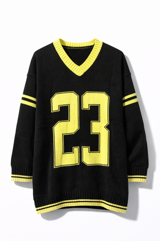 Number 23 knit sweater - Zwart