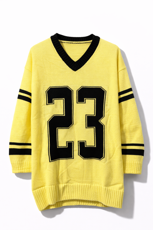 Number 23 knit sweater - Geel