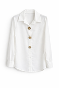 🤍Golden Shell Broche Blouse