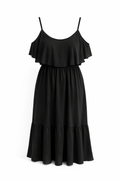 zwarte Ruffle Maxi Dress