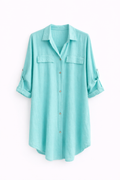 Mint Button-Up Shirt Dress