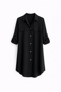 Black Button-Up Shirt blouse Dress