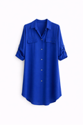 royal blue Button-Up Shirt Dress