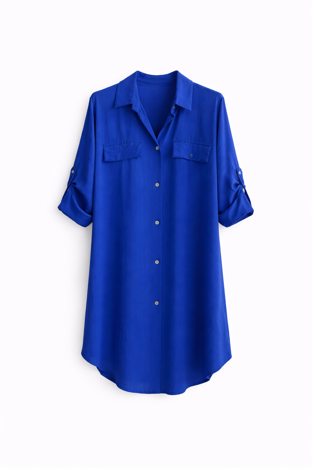 royal blue Button-Up Shirt Dress