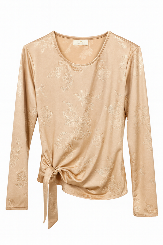 ✨Top " Satin" look knoop top creme ✨