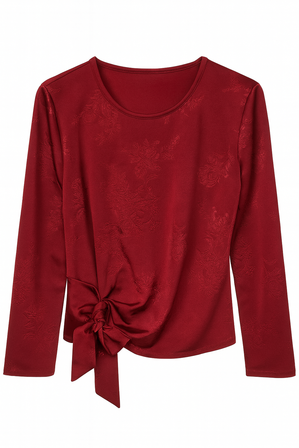 ✨Top " Satin" look knoop top bordeaux ✨