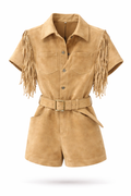 Dakota Fringe Playsuit creme