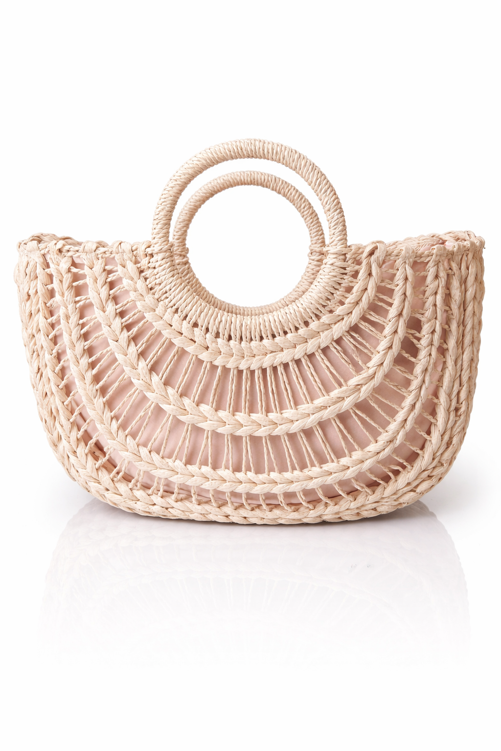 Zomerse  strandtas – licht roze  – boho shopper
