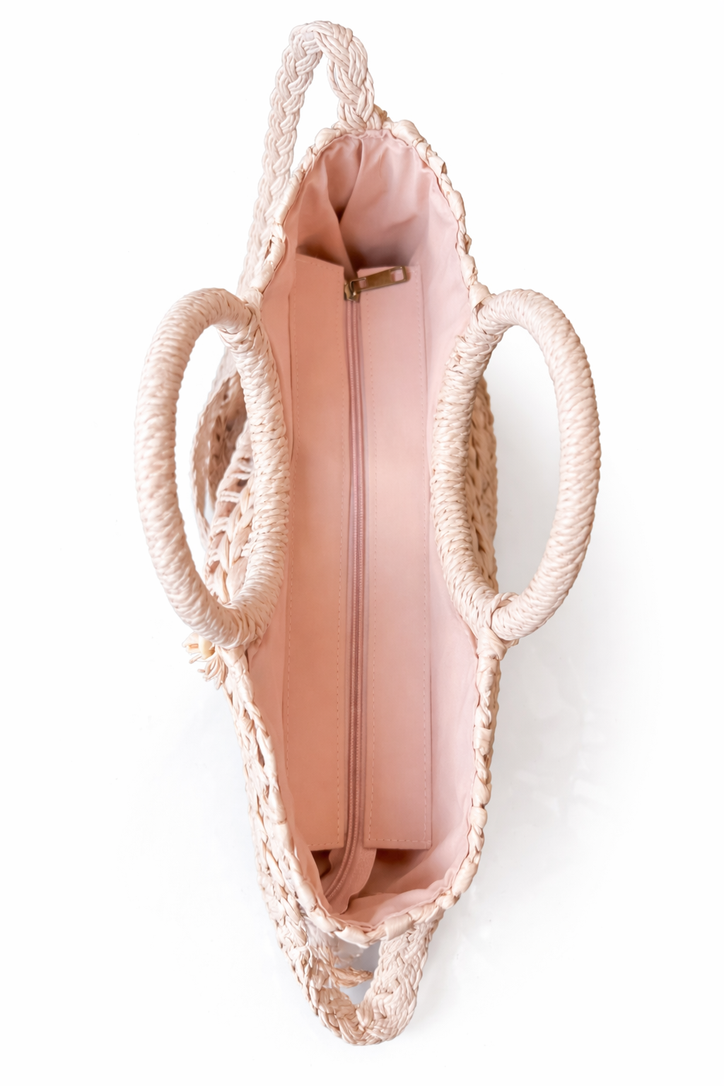 Zomerse  strandtas – licht roze  – boho shopper
