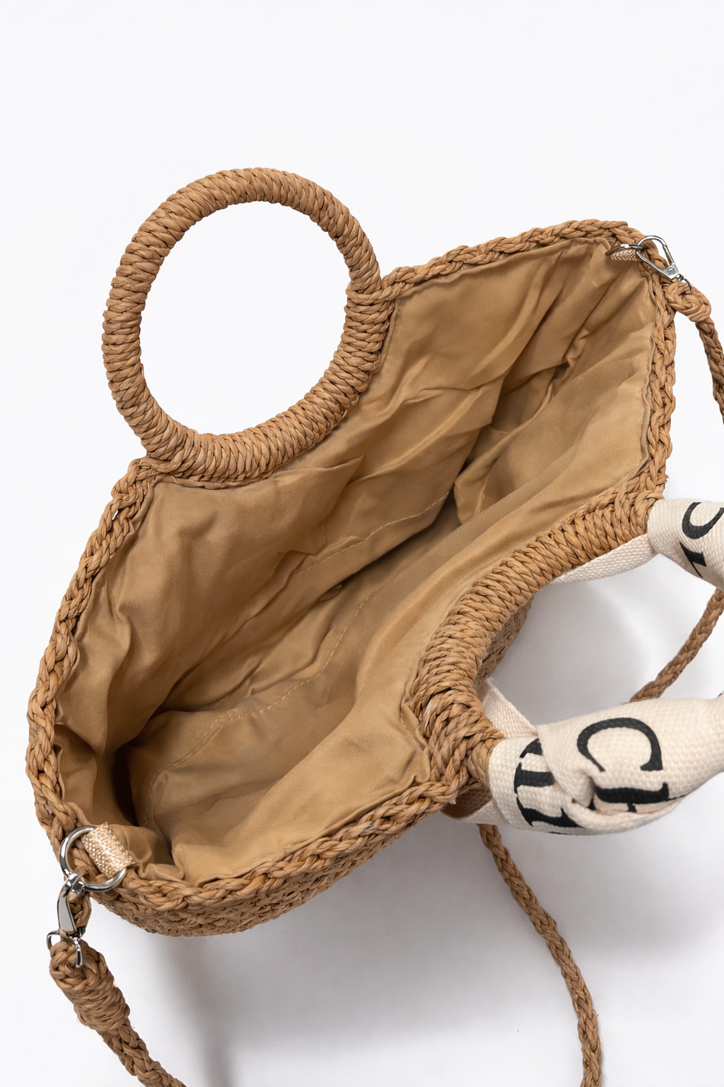 Boho Straw Chic Tas brown big