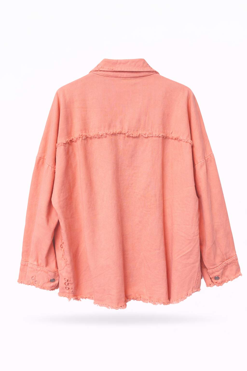 Coral Flower Denim Jacket
