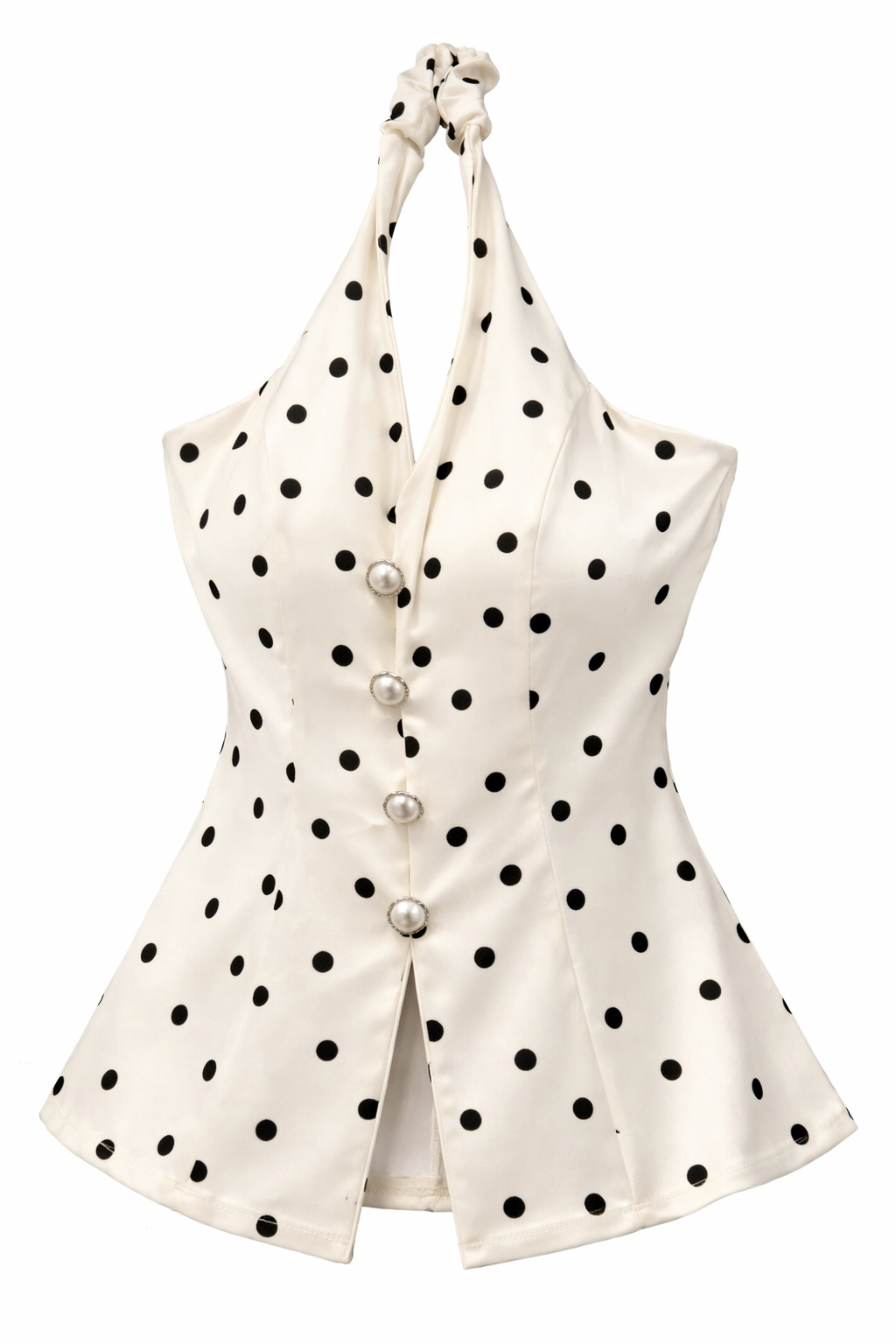 Polka Dot Halter Top wit