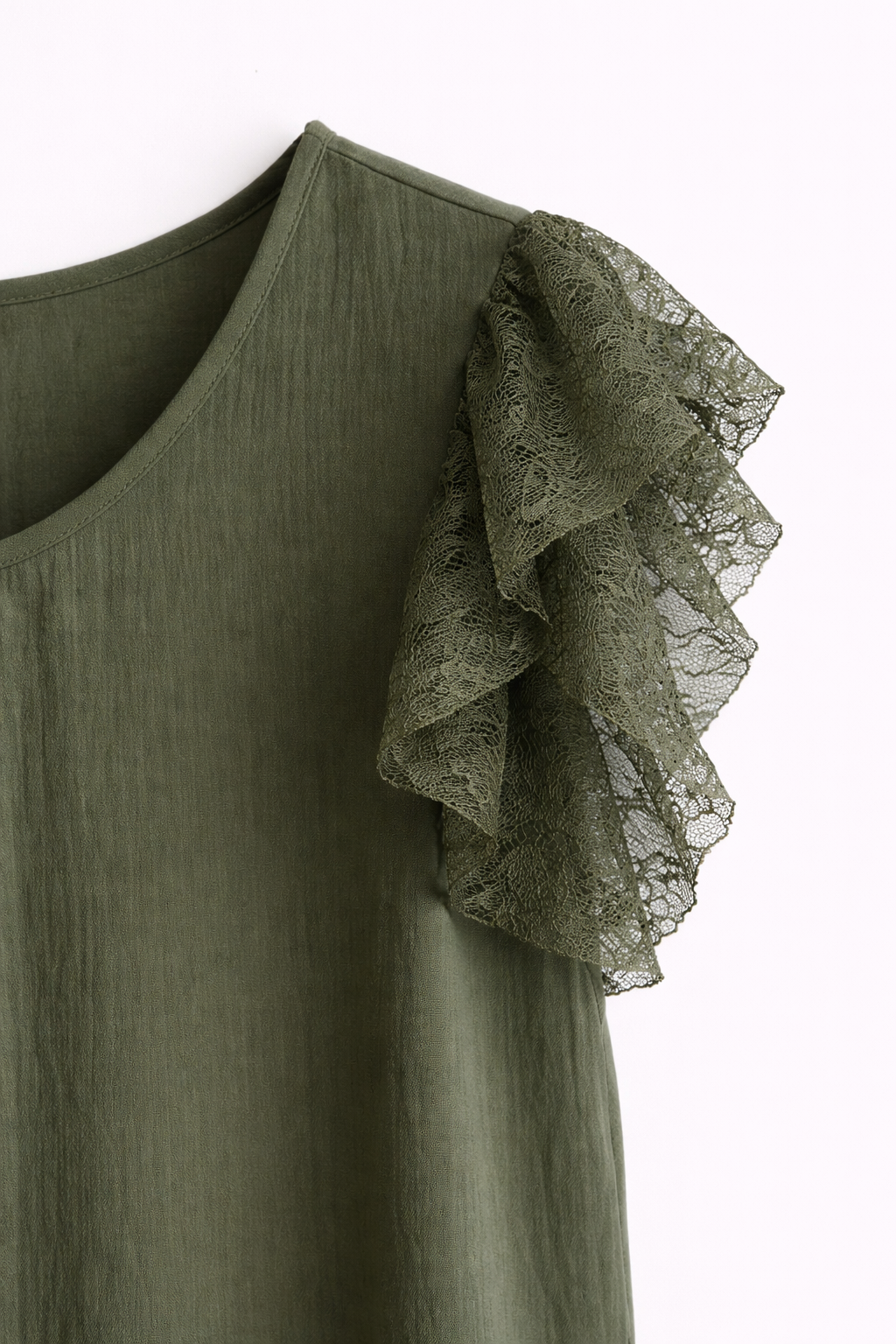 groen Lace Sleeve Top