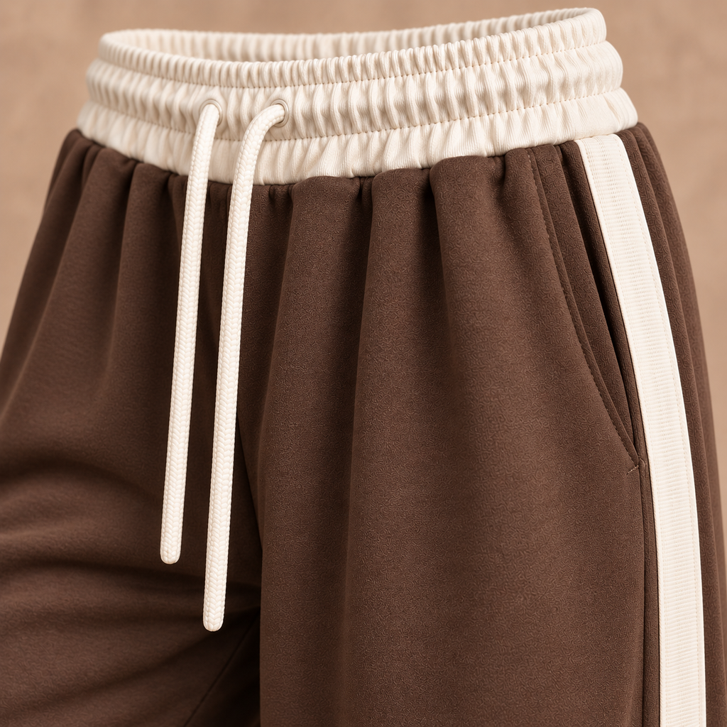 Jilly jogging broek strepen chocolade bruin