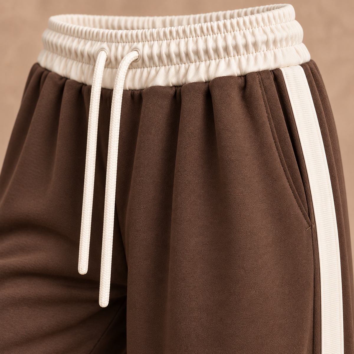 Jilly jogging broek strepen chocolade bruin