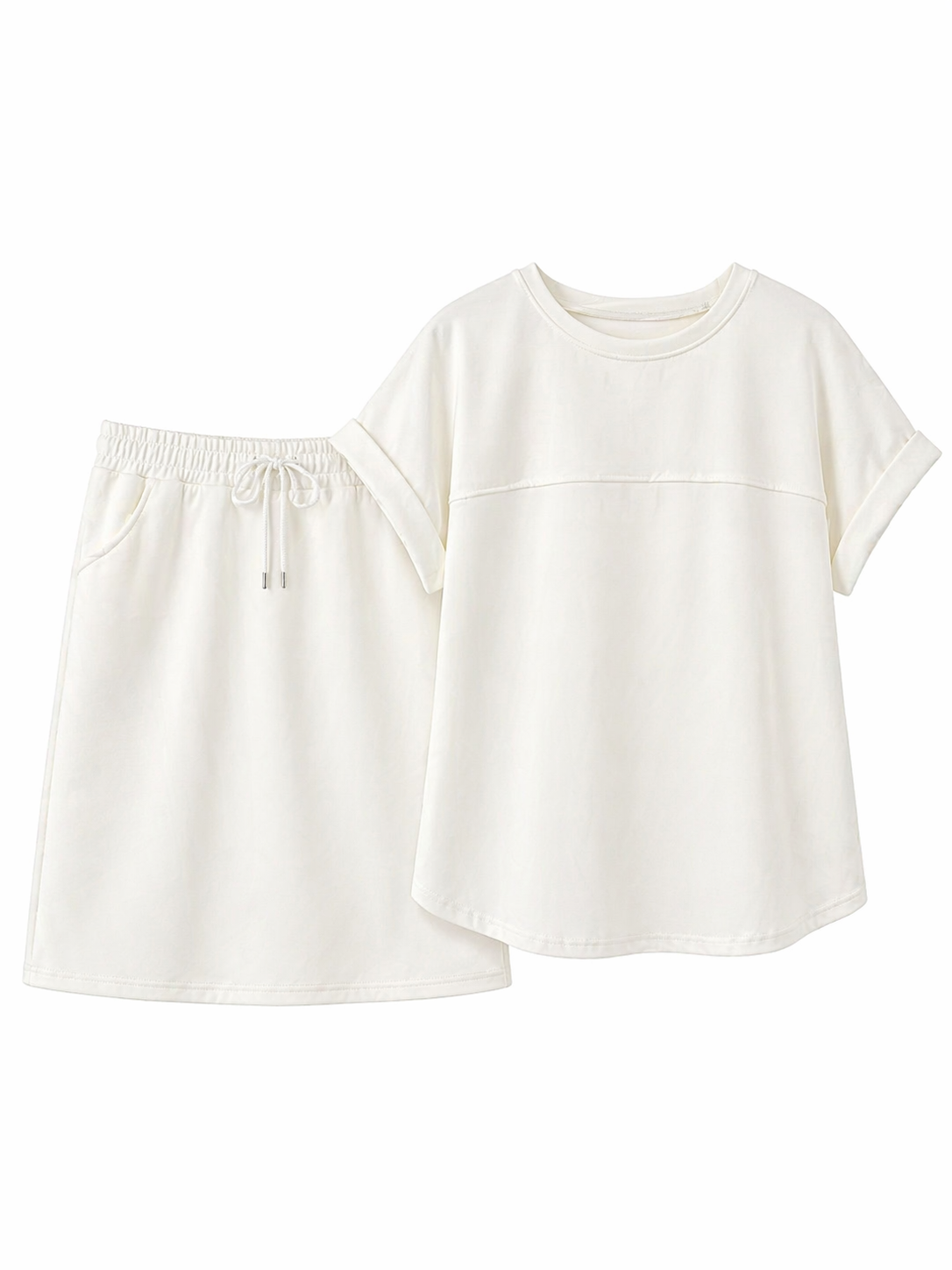 Wit Comfort Set met T-shirt en Skirt