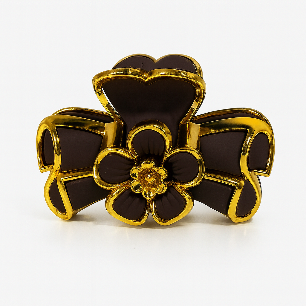 ✨ Flower Smal Klem Aubergine✨